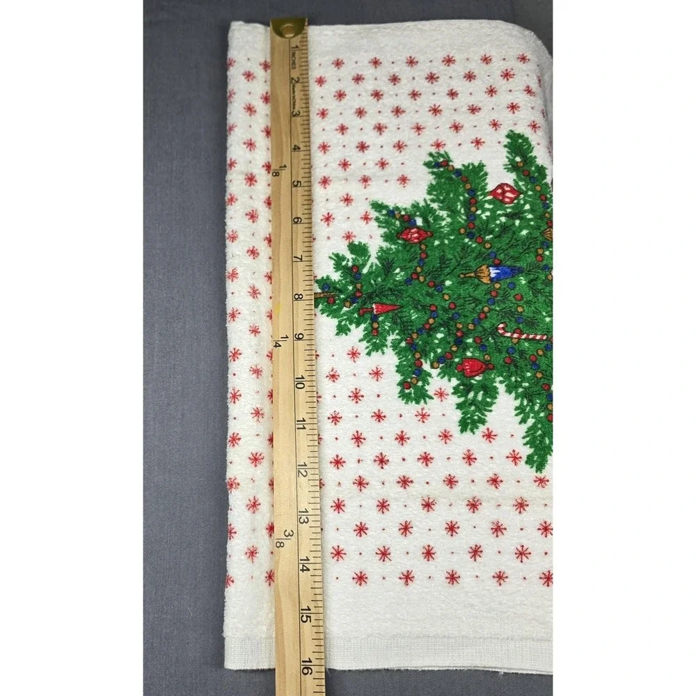Vintage Cannon‎ Christmas Tree Hand Towels Potholders Set Holiday Kitchen Decor
